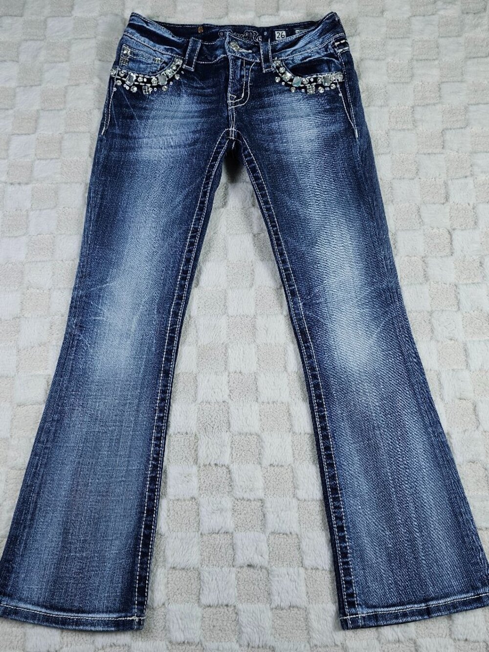 Miss Me Women's Embellished Boot-Cut Jeans Size 26 Buckle Exclusive